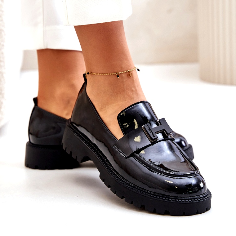 Dámské patentované mokasíny Vinceza 62187 Black černý 5