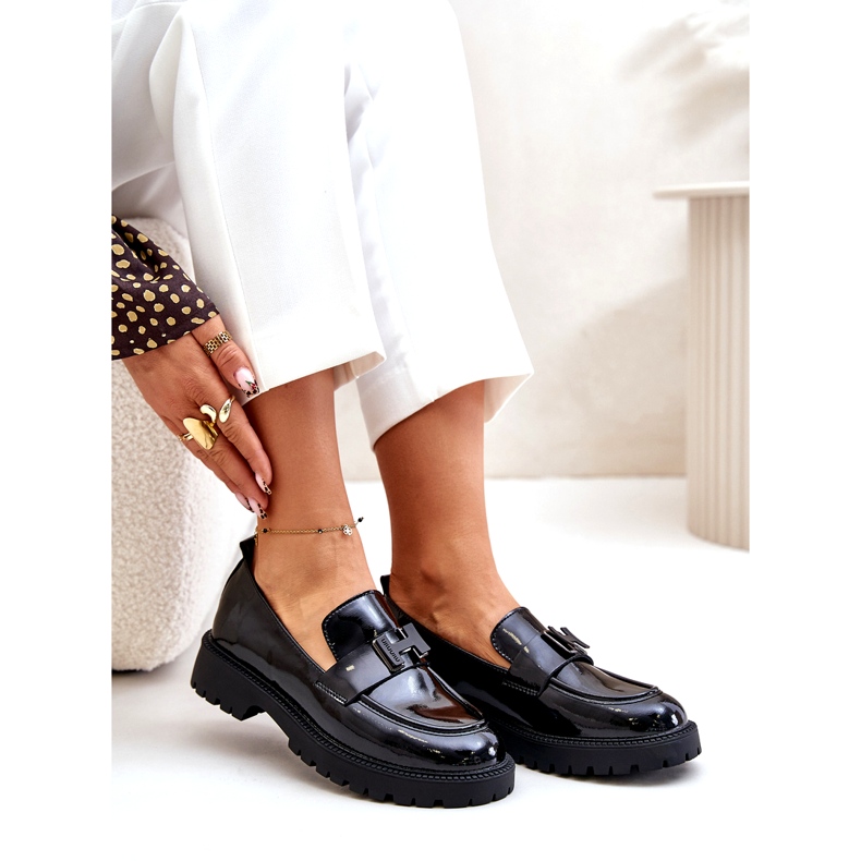 Dámské patentované mokasíny Vinceza 62187 Black černá 7