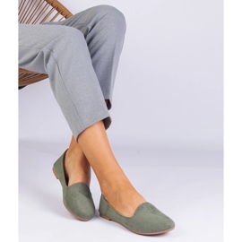 Green Classic Ballerinas z Ekozamsz zelená 2