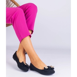 Černé klasické baleríny s lukem černý 2