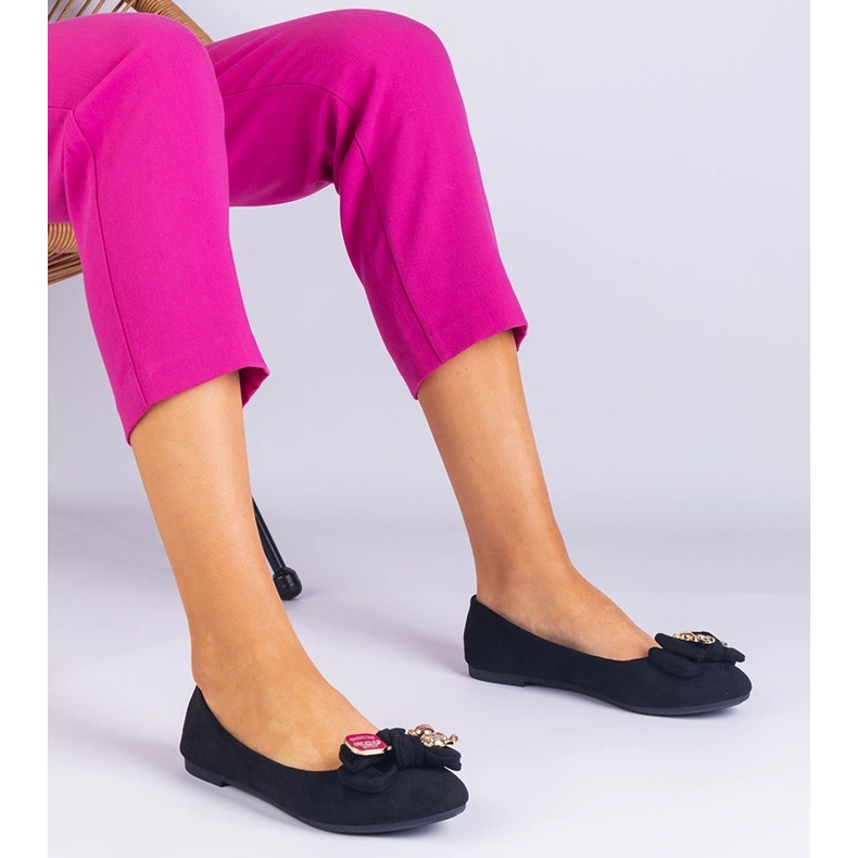 Černé klasické baleríny s lukem černá 1 Černé klasické baleríny s lukem černá 1