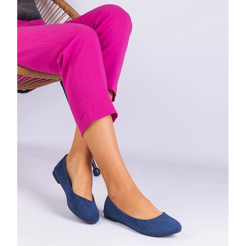 Dámské námořnictvo modré baleríny semiše modrý 1