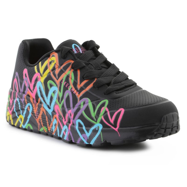 Skechers Uno Lte Shoes - šířit lásku 314064L -BKMT barevné srdce černá 1