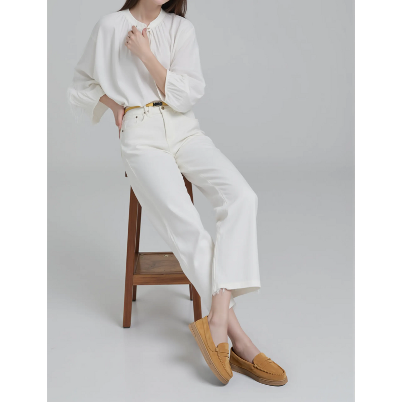 Dámské velbloudové semišové mokamaty béžový 1