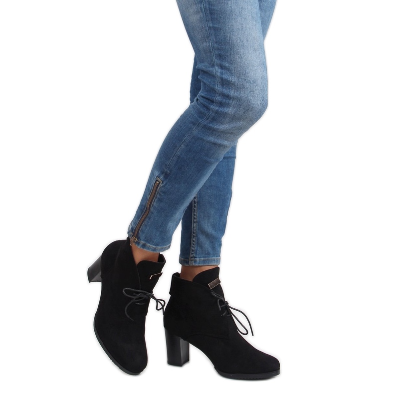 Šněrovací kozačky 55-518 černé černý 2