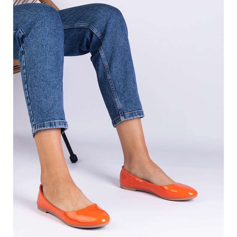 Oranžové vázané baleríny oranžový 1