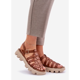 Dámské kožené sandály zazoo 3695 velbloud hnědý 1 Dámské kožené sandály zazoo 3695 velbloud hnědý 1