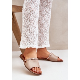 Lewski Shoes Boty Lewski 3047 Kožené žabky béžový 2