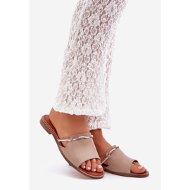 Lewski Shoes Boty Lewski 3047 Kožené žabky béžový 1