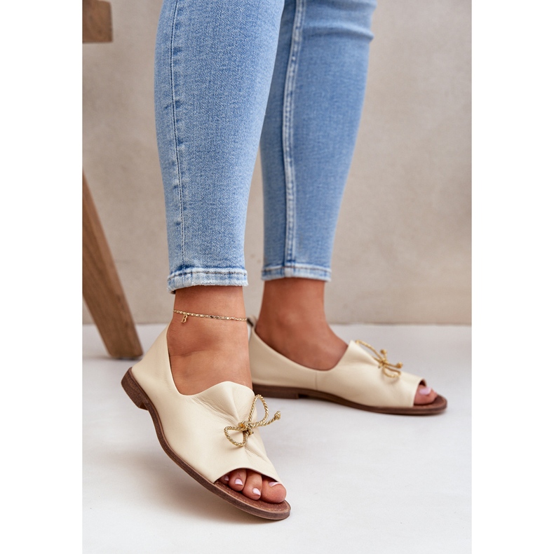 ZAZOO 2660 Kožená balerína ženská lehká béžová béžový 2