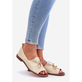 ZAZOO 2660 Kožená balerína ženská lehká béžová béžový 1