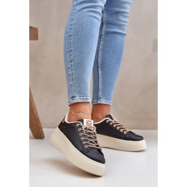 Tenisky na platformě s dekorativními tkaničkami černou černá 1 Tenisky na platformě s dekorativními tkaničkami černou černá 1