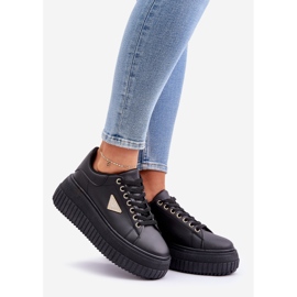 Stylové tenisky na masivní černé platformě černý 1