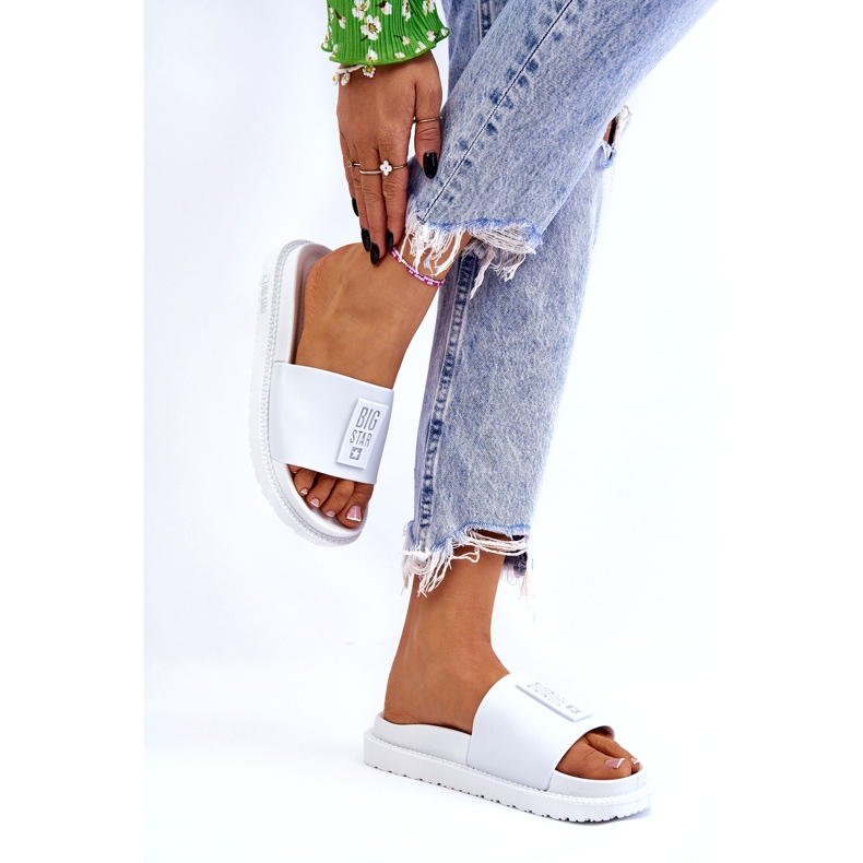 Dámské pantofle Big Star LL274428 Bílé bílý 3