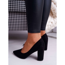 Dámská čerpadla na Black Florena Suede Post černá 2 Dámská čerpadla na Black Florena Suede Post černá 2