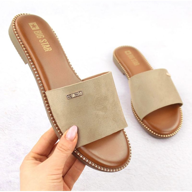 Dámské pantofle Big Star RR274619 BEIGE béžový 1