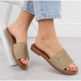 Dámské pantofle Big Star RR274619 BEIGE béžový 2