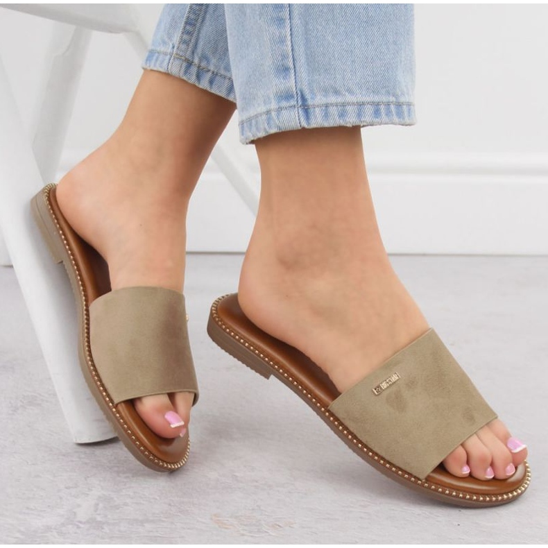 Dámské pantofle Big Star RR274619 BEIGE béžový 2