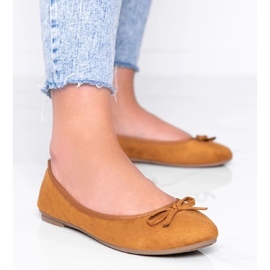 D/GMR Hnědé balerínky s mašlí Angelina hnědý 1