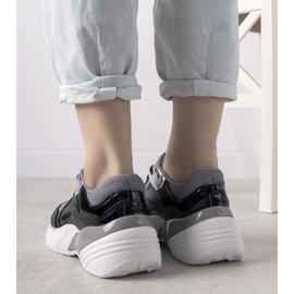 D/GMR Černé tenisky s vysokou podrážkou Rude stříbrný 2