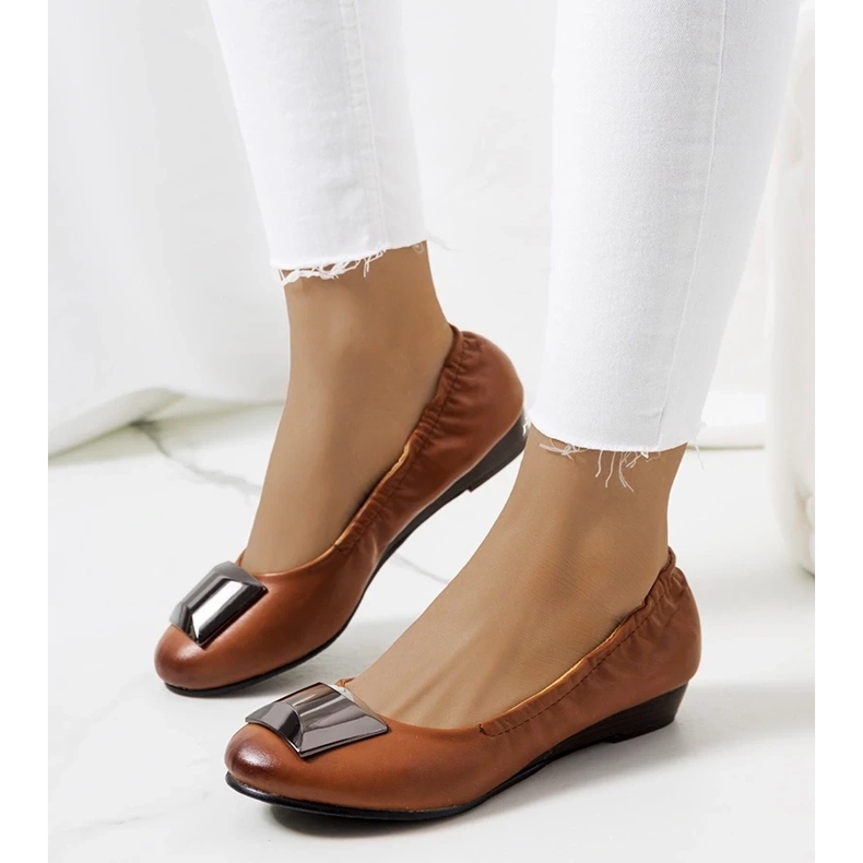 D/GMR Hnědé balerínky Sofia hnědý 1