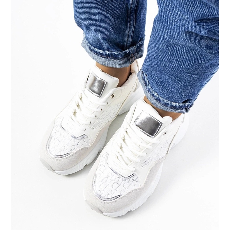 D/GMR Dámské bílé tenisky Viale šedá 2