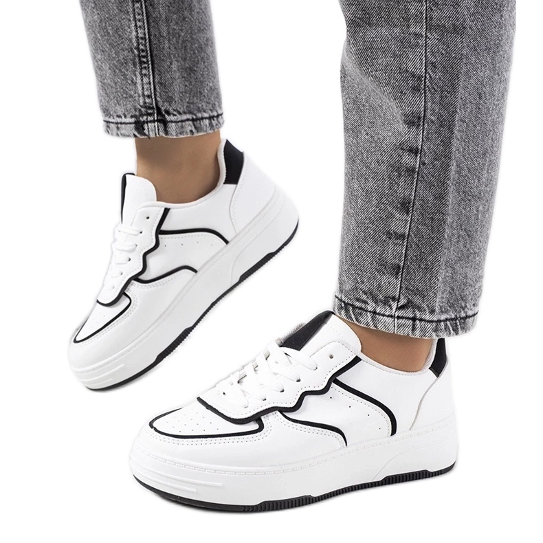 D/GMR Dámské tenisky Bieke, bílé a černé bílý 2 D/GMR Dámské tenisky Bieke, bílé a černé bílý 2