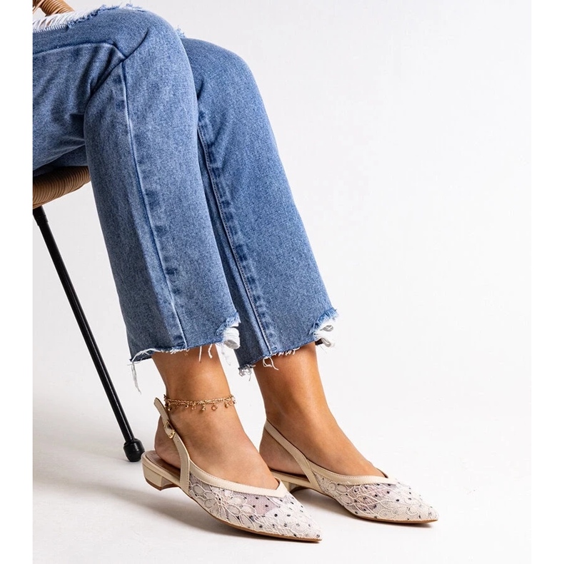 D/GMR Béžové krajkové baleríny Marlioz béžový 1