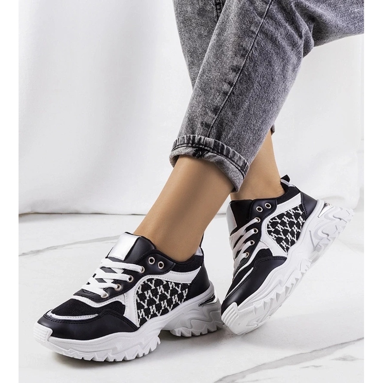 D/GMR Dámské černé a bílé tenisky Florival bílý 2