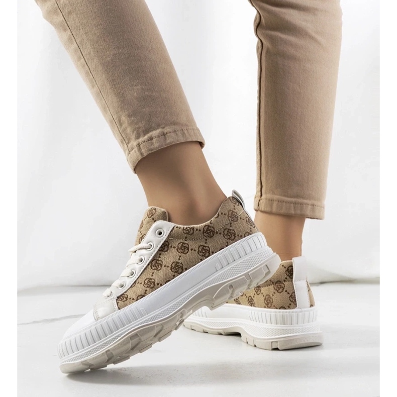 D/GMR Béžové tenisky na platformě Meliko béžový 2