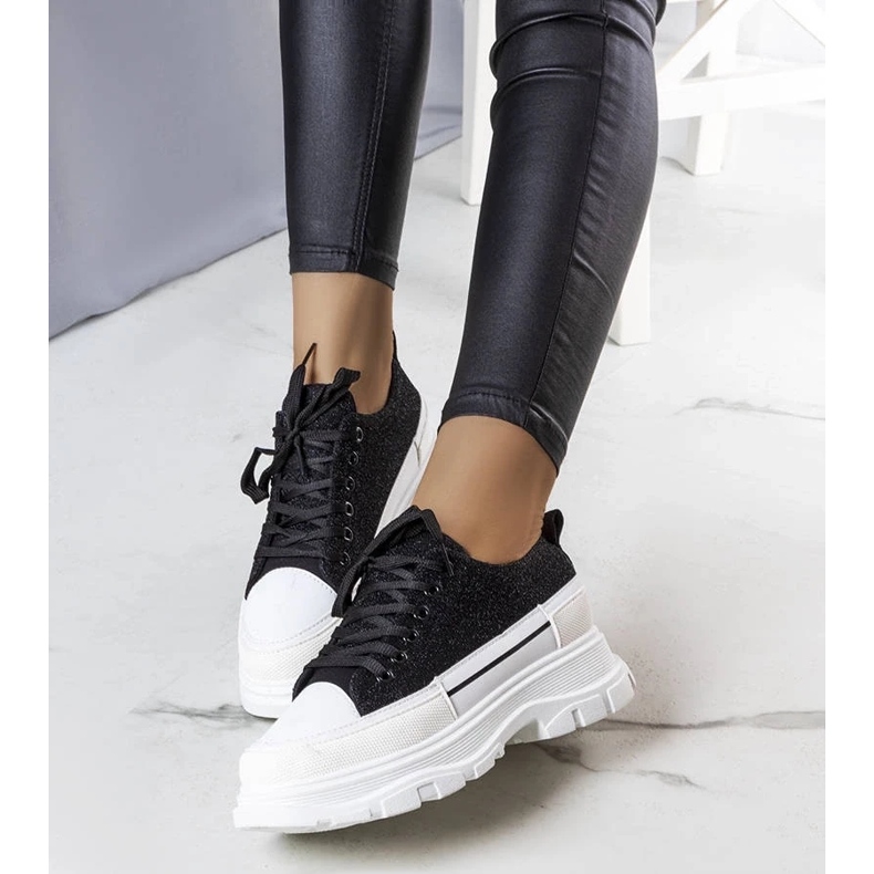 D/GMR Černé tenisky s vysokou podrážkou od Callani černá 2