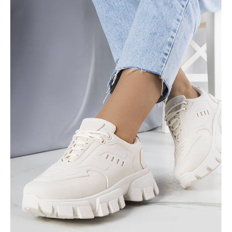 D/GMR Béžové tenisky s masivní podrážkou od Inez béžový 2