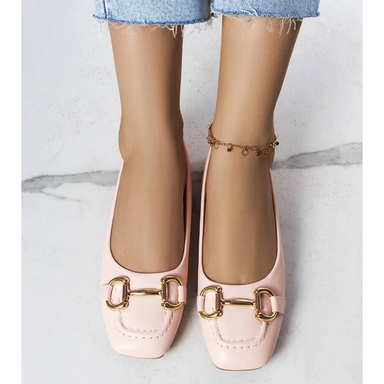 D/GMR Růžové balerínky se zlatým zdobením od Iris růžový 1