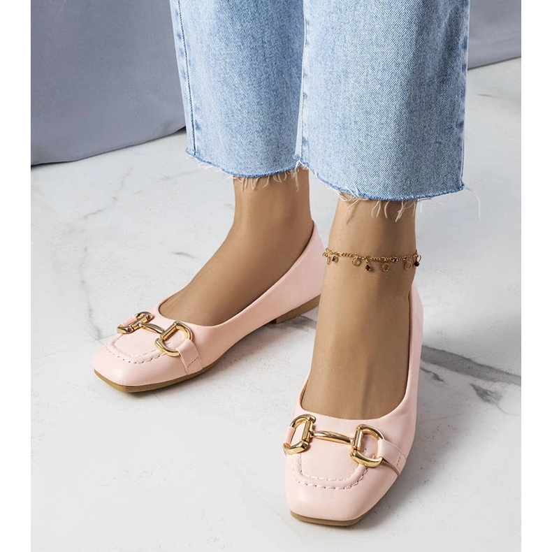 D/GMR Růžové balerínky se zlatým zdobením od Iris růžový 2