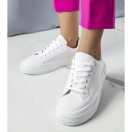 D/GMR Bílo-béžové tenisky zdobené nápisem Nora béžový 2