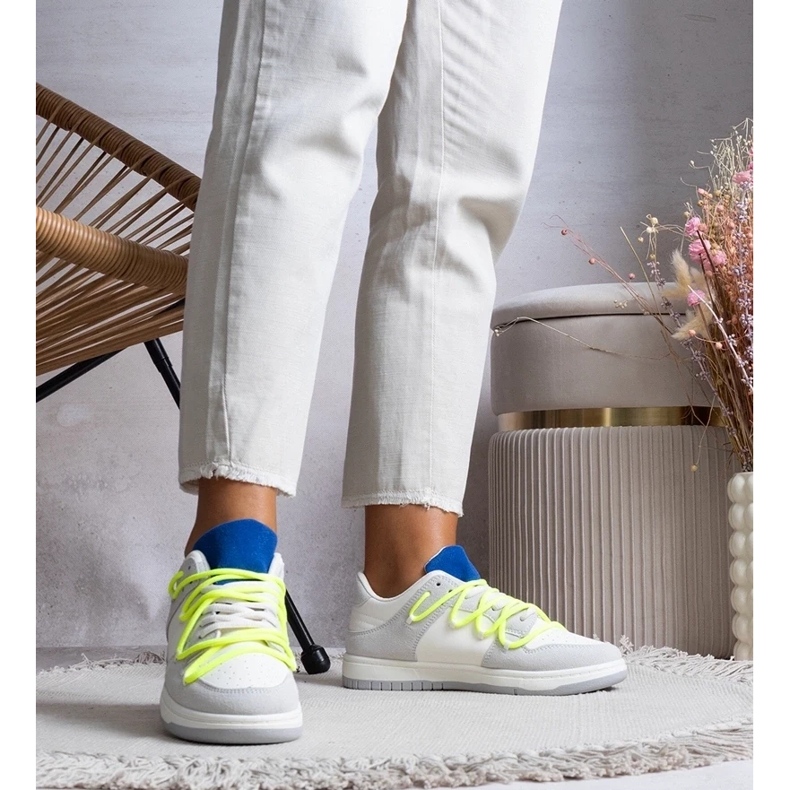 D/GMR Šedé tenisky dámské tenisky s neonovými tkaninami arcobaleno šedá 2