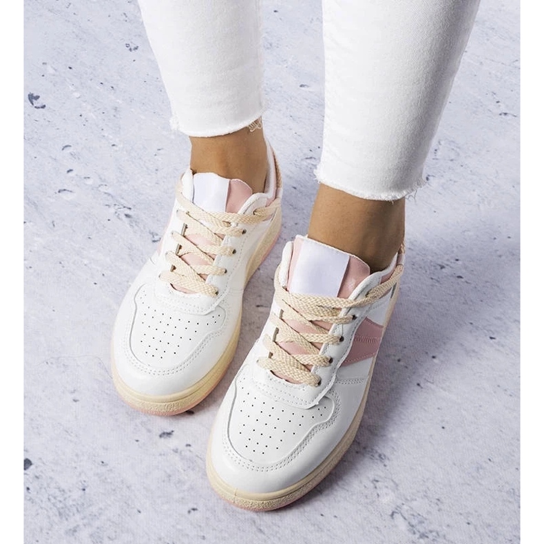 D/GMR Bílé a růžové dámské tenisky od Marcelly bílý 2