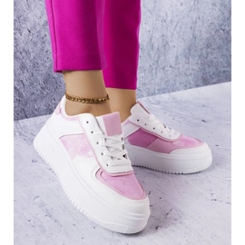 D/GMR Bílé a růžové boty na platformě od Heloise bílý 1