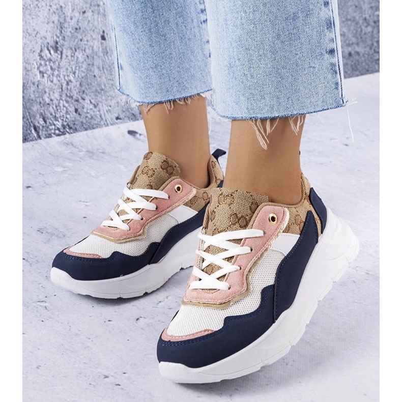 D/GMR Námořnické modré tenisky se zlatými vsadkami od Lebrunu 1