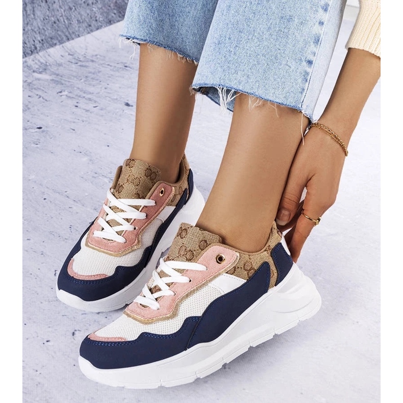 D/GMR Námořnické modré tenisky se zlatými vsadkami od Lebrunu 2