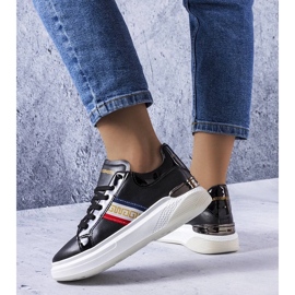 D/GMR Černé boty s lakovanými vsadkami od Annot bílý 2