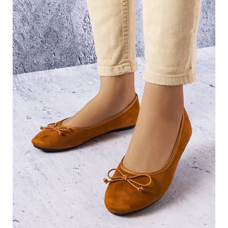 D/GMR Hnědé baleríny s mašlí Chandonnet hnědý 1