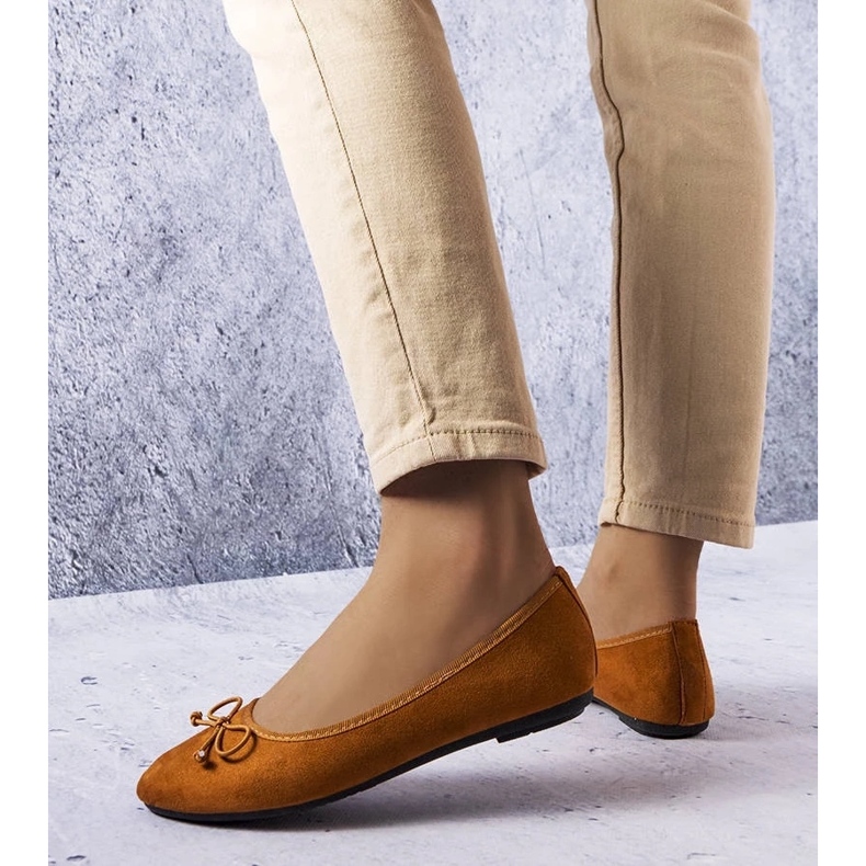 D/GMR Hnědé baleríny s mašlí Chandonnet hnědý 2