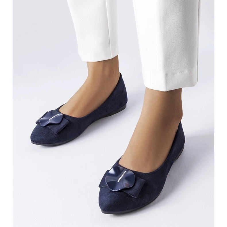 D/GMR Námořnické modré baleríny zdobené kamínky Rémy 1