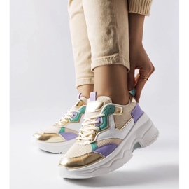 D/GMR Dámské bílé a zlaté tenisky značky Séguin zlatý 1