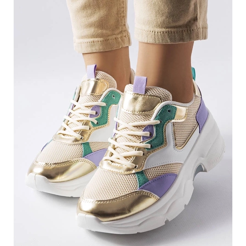 D/GMR Dámské bílé a zlaté tenisky značky Séguin zlatý 2