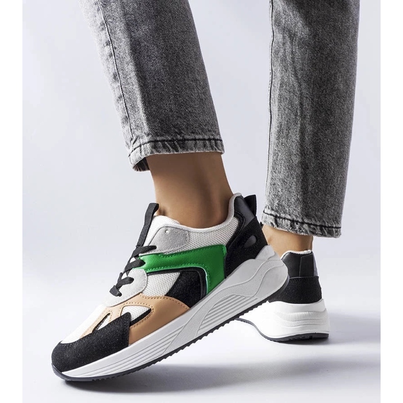 D/GMR Černé tenisky ze směsových materiálů značky Riel bílý 2 D/GMR Černé tenisky ze směsových materiálů značky Riel bílý 2