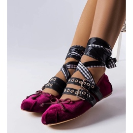 D/GMR Vínové baleríny se zapínáním na Boutot sponu červené 2