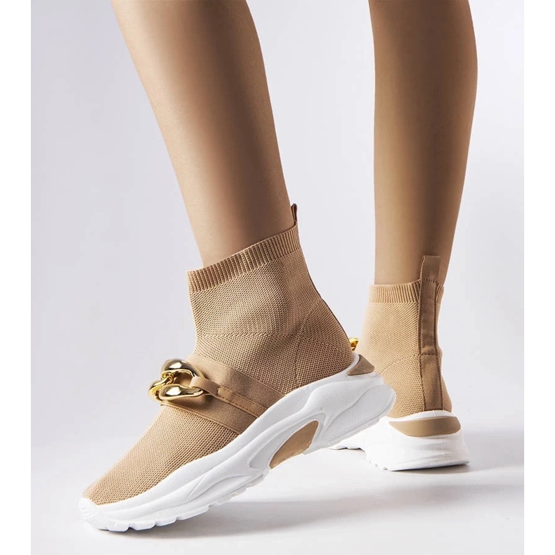 D/GMR Baptiste hnědé tenisky s řetízkem hnědý 2