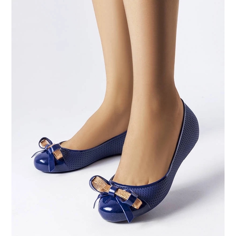 D/GMR Námořnické modré baleríny zdobené mašlí Harlingen 1 D/GMR Námořnické modré baleríny zdobené mašlí Harlingen 1